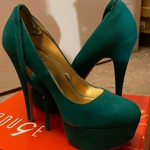 Emerald Green Platform Heels